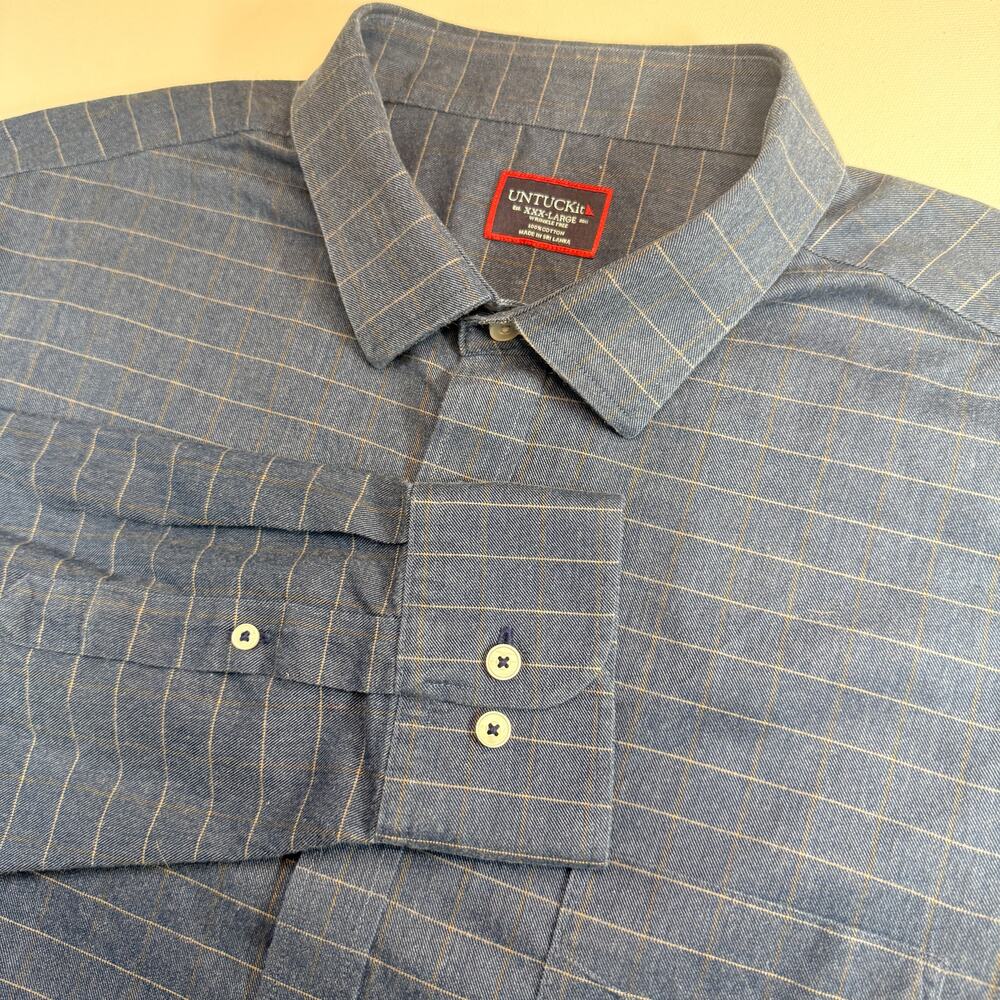 UNTUCKit Giuliano Men’s Long Sleeve Button Up Shirt Men’s XXXL 3XL Navy Cotton